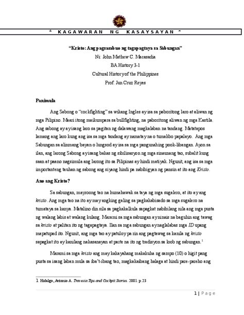 kristo sa sabungan meaning|“Kristo: Ang pagsasabuo ng tagapagtaya sa Sabungan” .